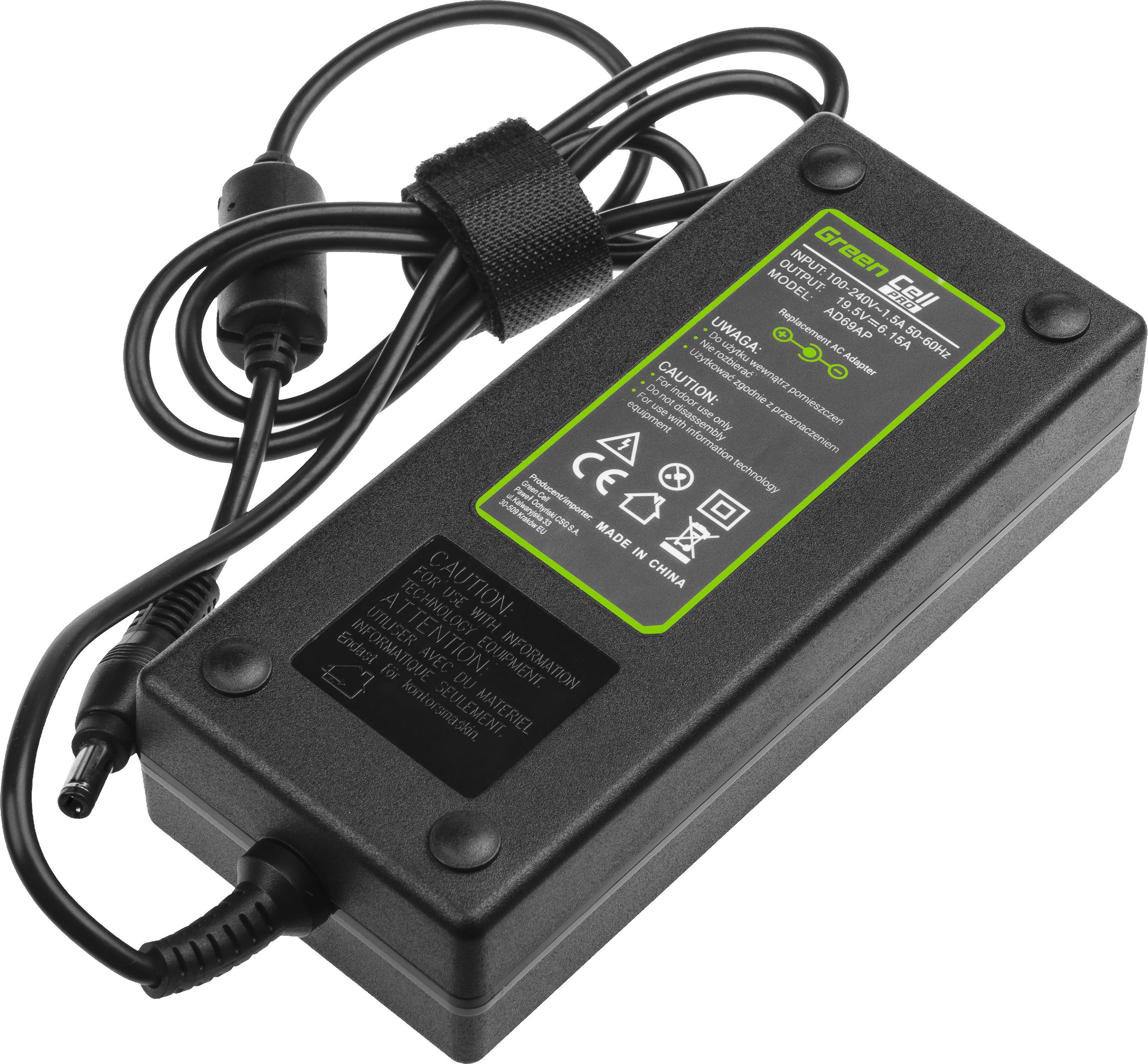 Adaptor pentru laptop Green Cell 120 W, 2,5 mm, 6,1 A, 19,5 V (AD69AP)
