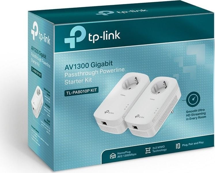 Adaptoare PowerLan - Adaptor Powerline TP-Link TP-LINK Power Line PA8010P 1300Mbps 1x1GB universal
