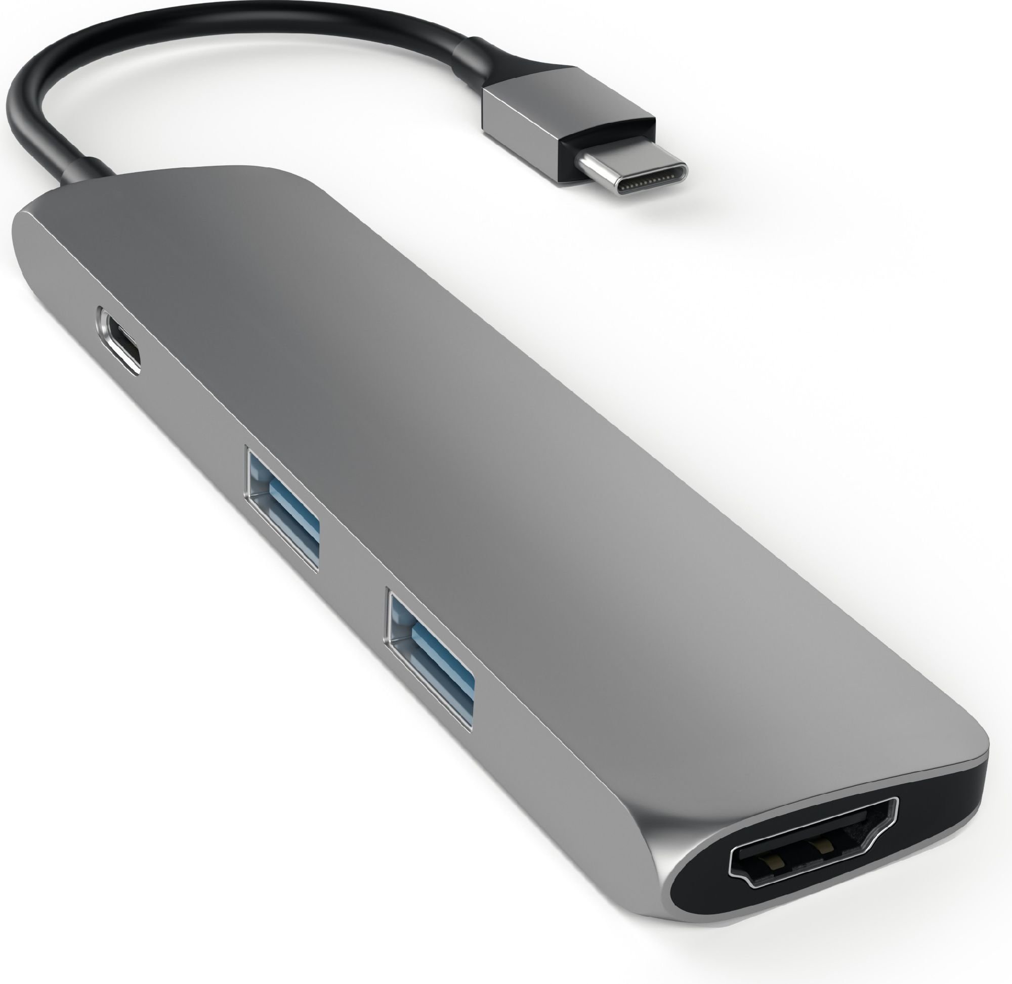 Adaptor Satechi pentru Apple Macbook, Multi Port USB-C, HDMI 4K, Space Gray