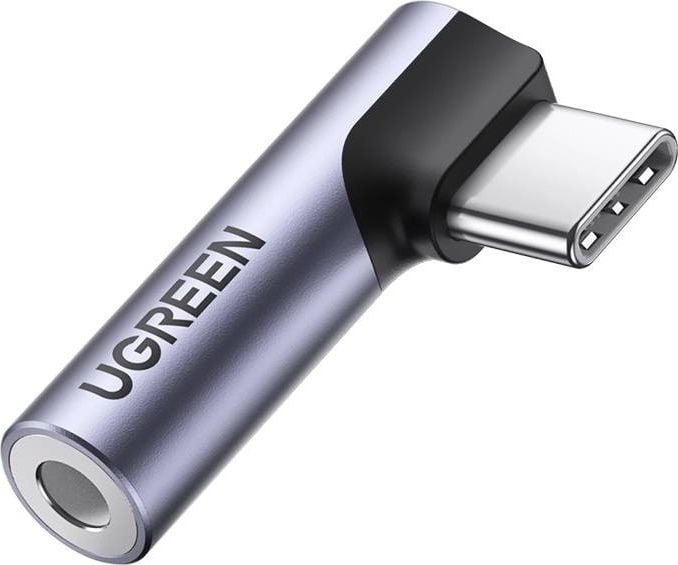 Adaptor UGREEN AV154, tata USB-C la mama jack 3.5 mm, Aluminiu, Silver