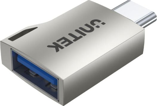 Adaptor Unitek A1025GNI, USB-A mama la USB-C tata, Argintiu