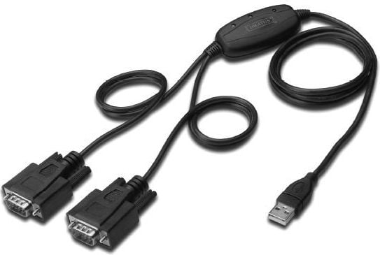 Adaptor USB 2.0 pentru 2 x RS232, Chipset FTDI / FT2232H, Digitus