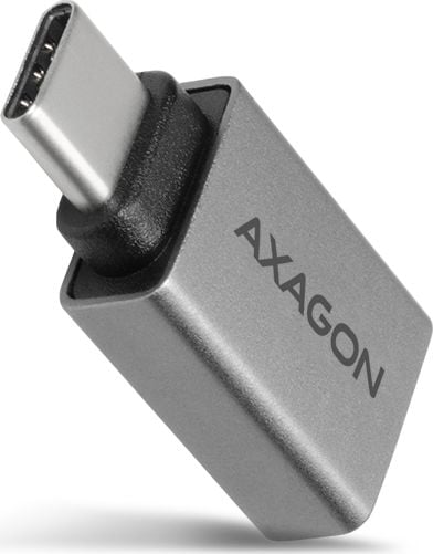 Adaptor USB 3.1 Type-C la USB Type-A Axagon RUCM-AFA, Aluminiu, Lungime 33mm, Suport 2.4A Fast Charging, Argintiu