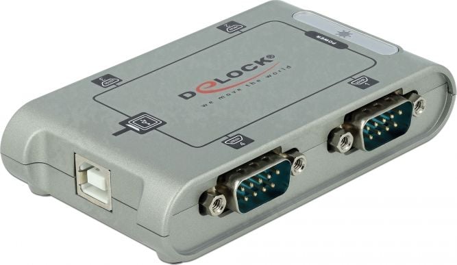 Adaptor USB Delock USB - RS-232 x4 Argintiu (87414)