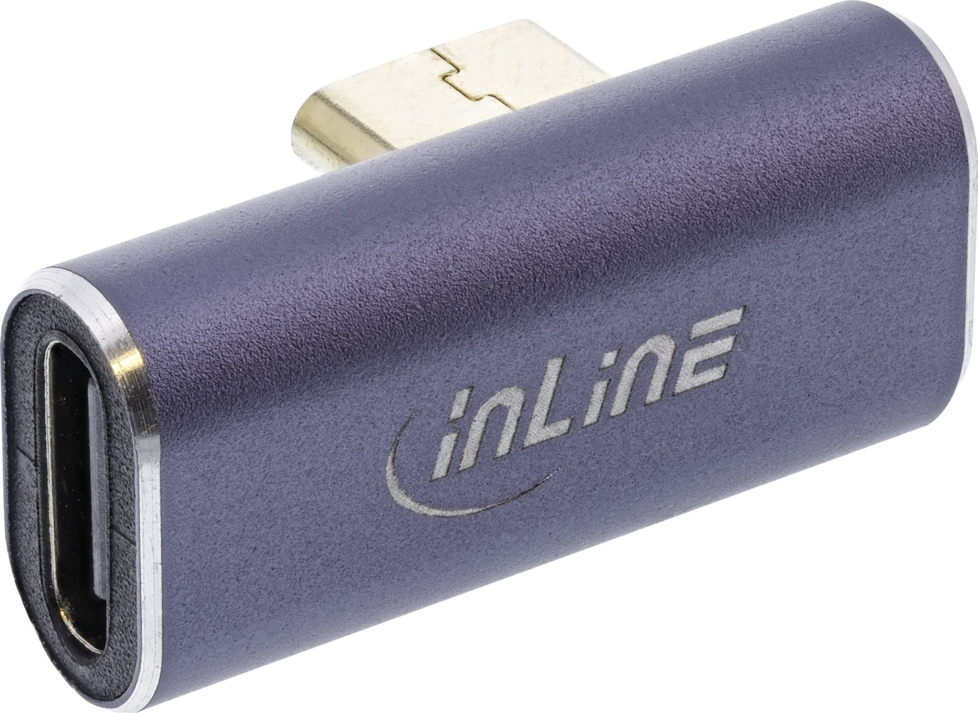 Adaptor USB InLine Adaptor InLine® USB4, USB Type-C tată/femă vertical dreapta/stânga unghi, aluminiu, gri