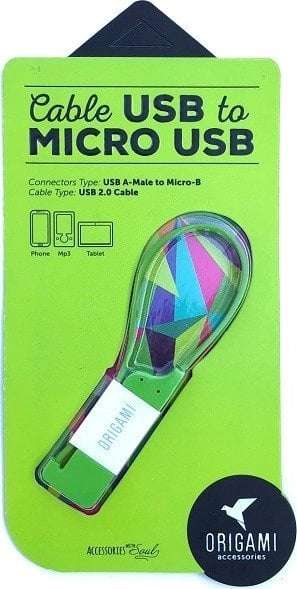 Adaptor USB Lark CABLUL LARK USB-A(M)->micro USB-B(M) 0,18M ORIGAMI VERDE