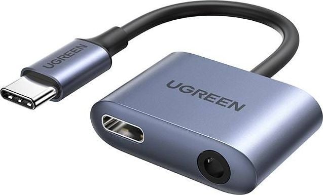 Adaptor USB Ugreen CM231 USB-C - mufă 3,5 mm + USB-C gri (UGR1093GRY)