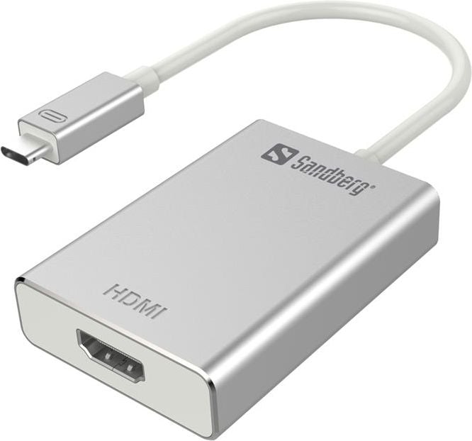 Adaptorul Sandberg USB-C to HDMI Link, alb