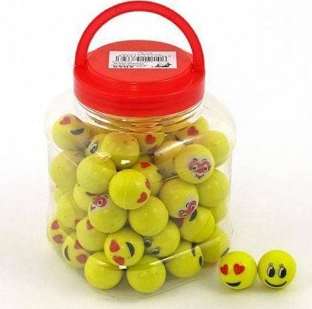 Adar Bile de cauciuc smileys 3,2 cm într-un amestec de borcan p75