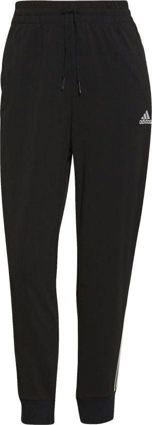 Pantaloni de sport pentru femei Essentials cu 3 dungi din jerseu simplu, negri S. XL (GR9604)