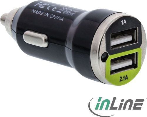 Incarcator inline Dual USB + 1m cablu spirala (31502C)