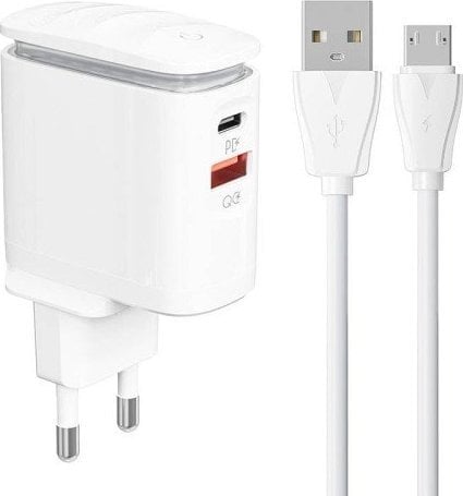 Încărcător LDNIO Încărcător de perete LDNIO A2423C USB, USB-C + cablu MicroUSB