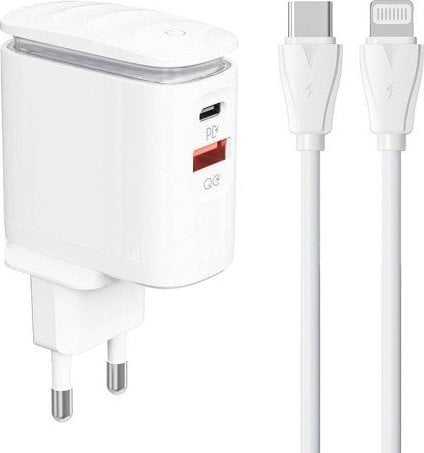 Încărcător LDNIO Încărcător de perete LDNIO A2423C Cablu USB, USB-C + USB-C - Lightning