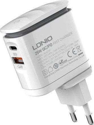 Încărcător LDNIO Încărcător de perete USB LDNIO A2423C, cablu USB-C + USB-C - USB-C