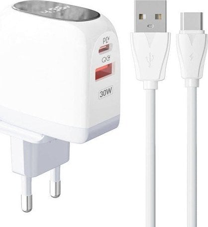 Încărcător LDNIO Încărcător de perete USB LDNIO A2522C, USB-C 30W + cablu USB-C