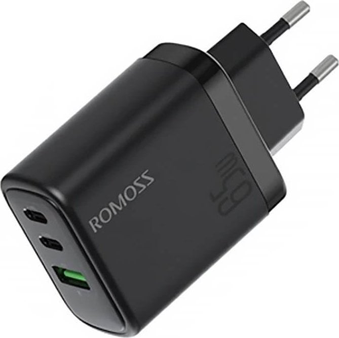 Încărcător Romoss Încărcător de perete Romoss AC65H, 2x USB-C + USB, 65W (negru)