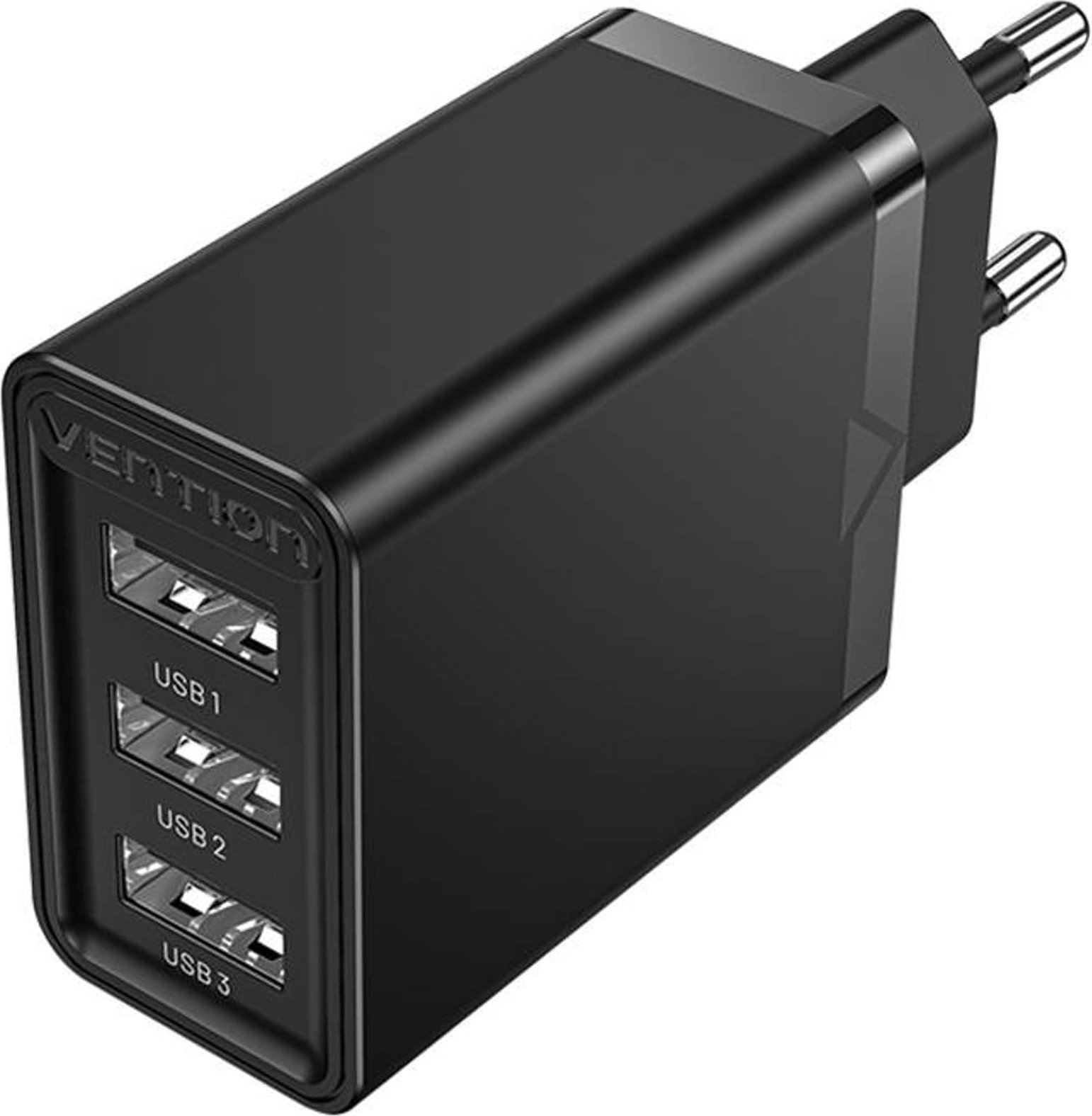 Încărcător Vention 3x USB Încărcător Vention FEAB0-EU, 2.4A, 12W (negru)