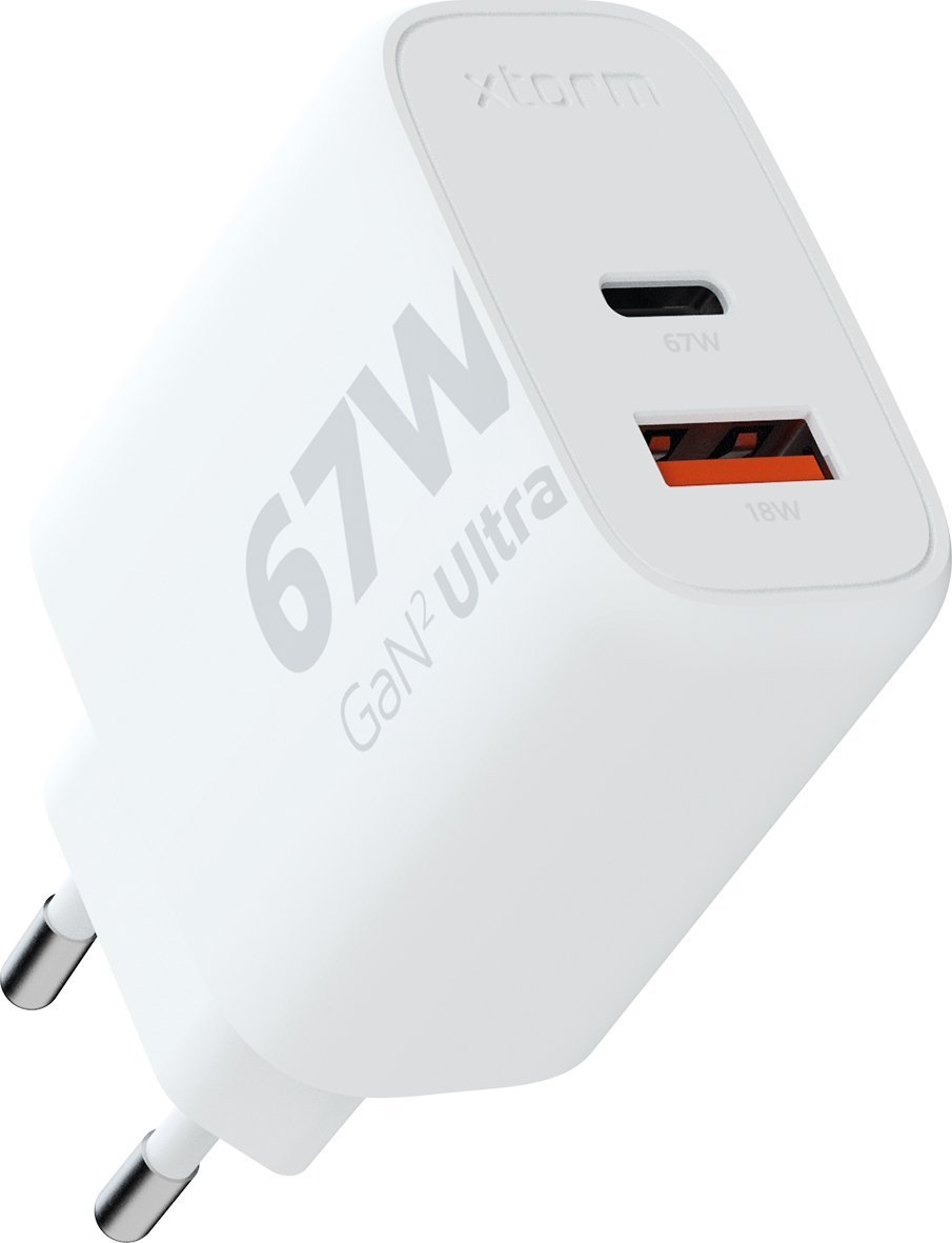 Ładowarka Xtorm Ładowarka cienna Ultra GaN2 67W USB-C PD,USB-A QC 3.0 Biała