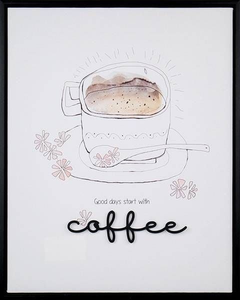 Afek Design Imagine cu o ceașcă de cafea într-un cadru 3D 40x50x2,5 cm