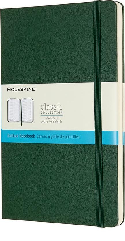 Agenda Moleskine Classic Collection, Format A5, Liniatura punctata, 70 g, 13x21 cm, Verde