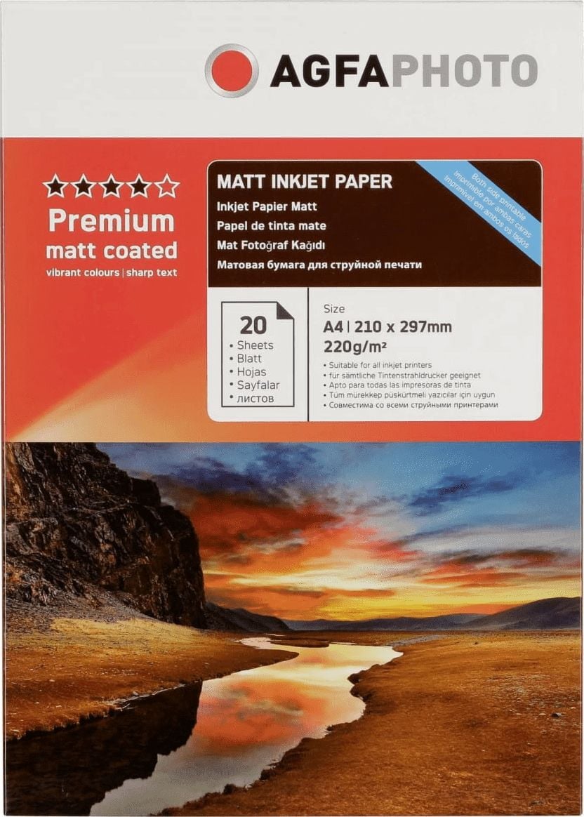 AgfaPhoto Premium Double Side Coated Matt-A 4 220 g 20 Sheets