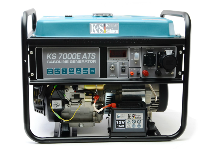 Generator electric KS 7000E ATS Könner &amp; Söhnen, benzina, 5.5 kW, 13 CP, autonomie 17h, automatizare ATS , 1x16A; 1x32A / 230V; 1x12V DC, E-start, protectie suprasarcina , regulator tensiune AVR, senzor nivel scazut ulei, bobinaj cupru