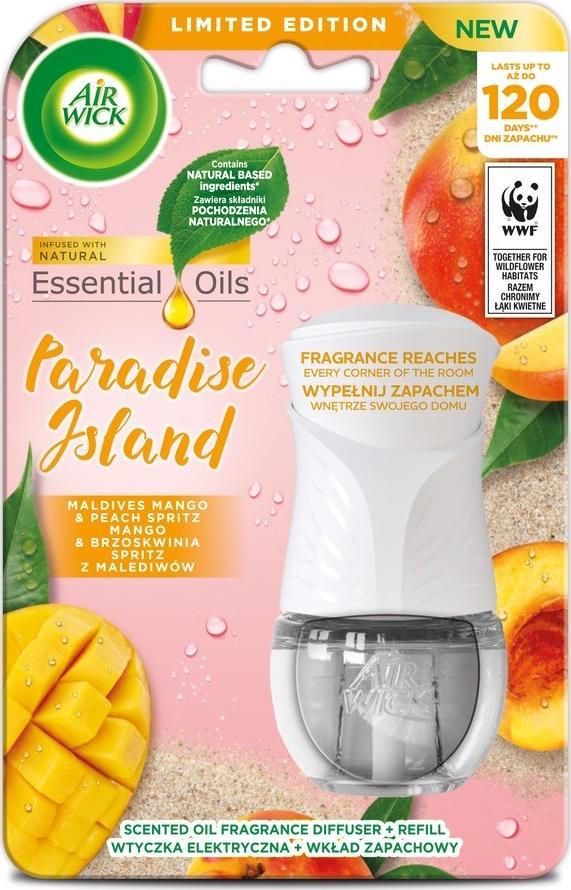 Air Wick Air Wick Paradise Island Odorizant și cartuş electric Mango & Peach Spritz din Maldive 19ml