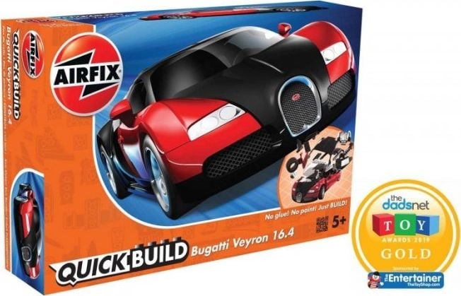 Kit model plastic Airfix Quickbuild Bugatti Veyron negru/rosu