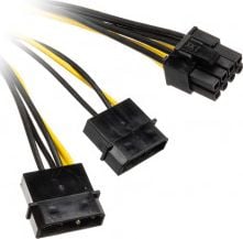 Akasa Molex x2 - PCIe cu 8 pini, 0,15 m, galben (ZUAD-1009)