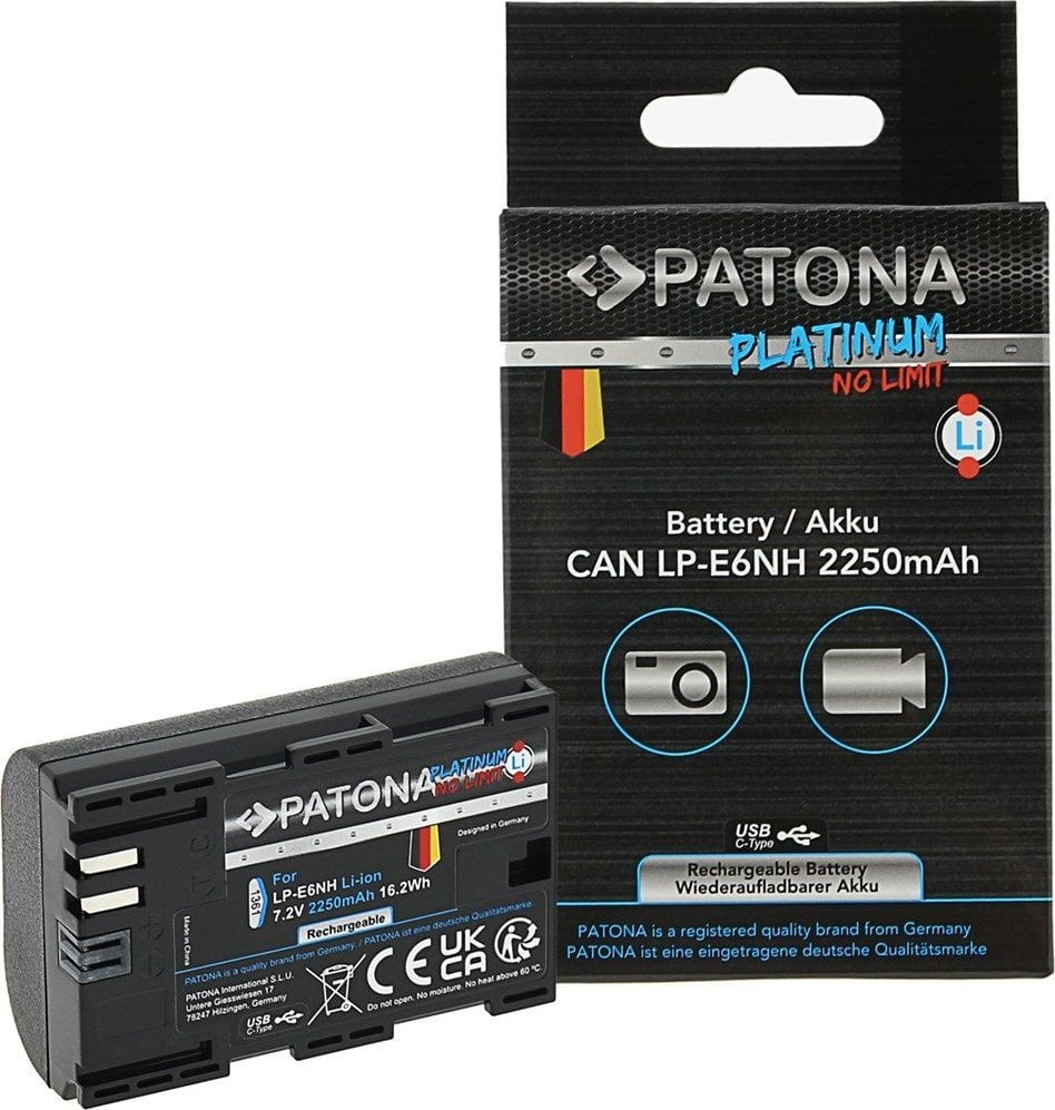 Baterie reîncărcabilă Patona Patona Platinum LP-E6NH cu USB-C pentru Canon