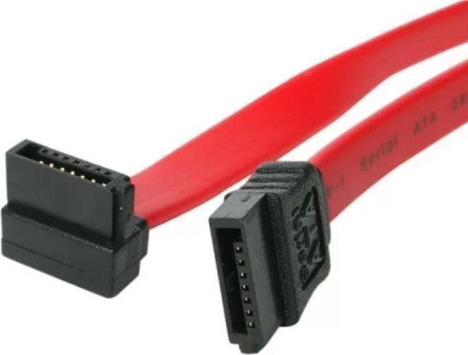 Cablu de conectare cu un conector in linie dreapta si unul inclinat la 90&deg; , Akyga , AK/CA/51 SATA III , 6GBs , 0.5m