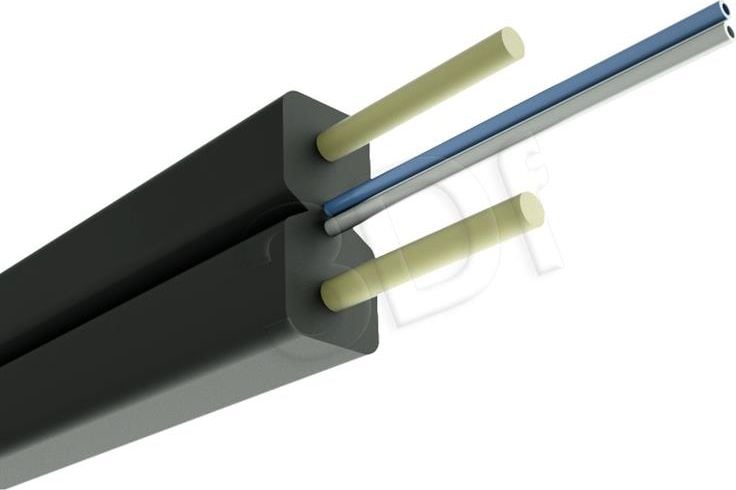 Cablu fibră optică Alantec FTTH plat SM 2J 9/125 LSOH Negru 1000m (FOK-W2J-SM-AC)