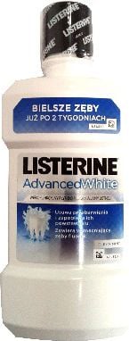 Apa de gura Listerine Advanced White, 500ml,Fluorul remineralizeaza si intareste dintii