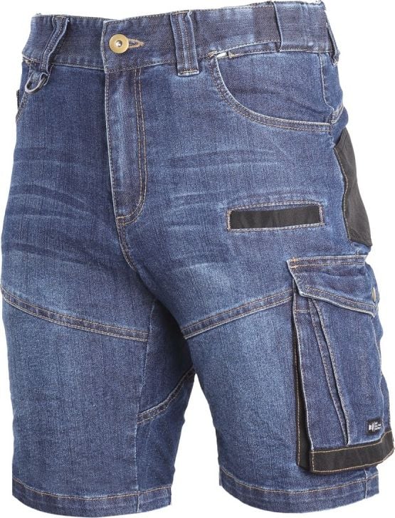 albastru denim pantaloni scurți scurt întinde cu armare „2XL“ (L4070705)