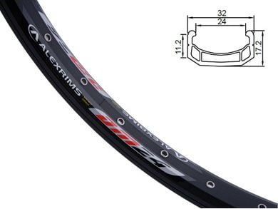 DM24 laterală extremă rim plafonarea 24 CNC „x32 negru (ALX-DM24324)