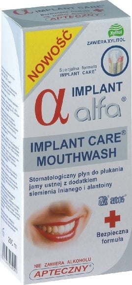 Apa de gura Alfa Implant, 200ml,Liniştitor, aromă delicată, naturală, de mentă