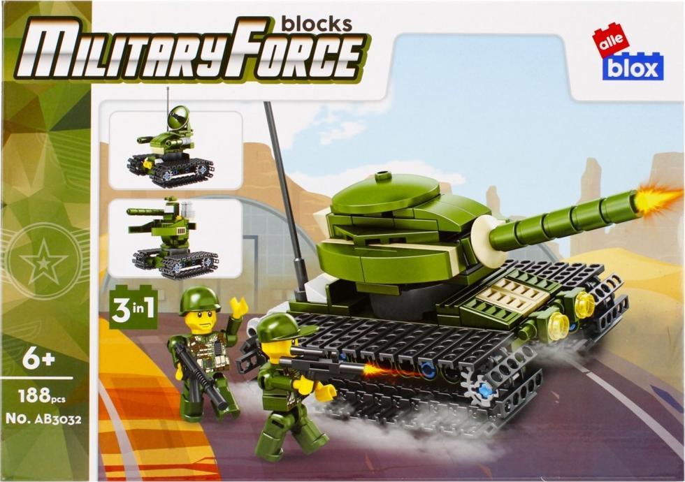 ALLEBLOX Bricks Militaria Tank 3in1 188 elemente Alleblox AB3032
