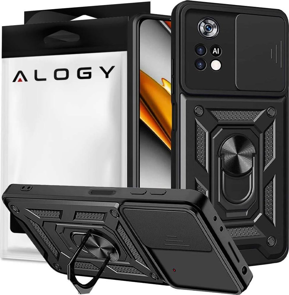 Alogy Alogy Camshield Stand Ring Husă pentru telefon cu capac pentru cameră pentru Xiaomi Poco X4 Pro 5G Universal