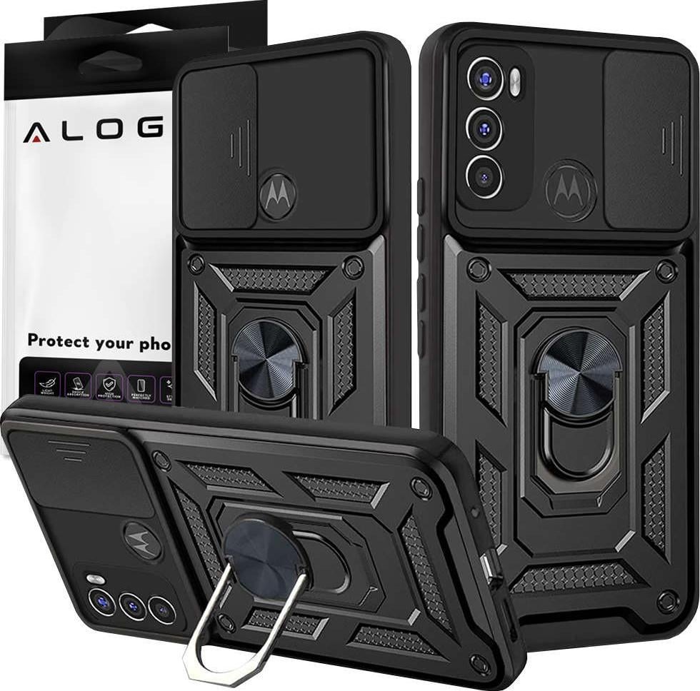 Alogy Husa telefon Alogy cu capac pentru cameră Camshield Stand Ring pentru Samsung Galaxy S22 Ultra Black universal