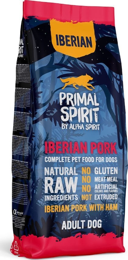 Alpha Spirit Primal Spirit Hrana uscata pentru caini Carne de porc iberica (adult) 12kg
