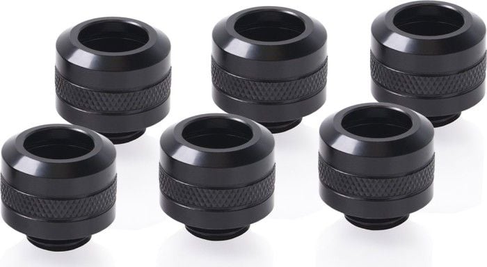 Alphacool Alphacool Eiszapfen PRO 13mm HardTube Fitting G1 / 4 - Deep Black Sixpack, conexiune