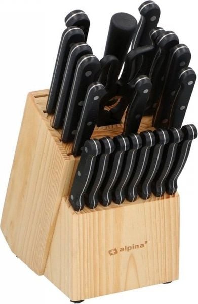 Alpina Alpina - Un set de cuțite de bucătărie cu suport/bloc de 22 de bucăți