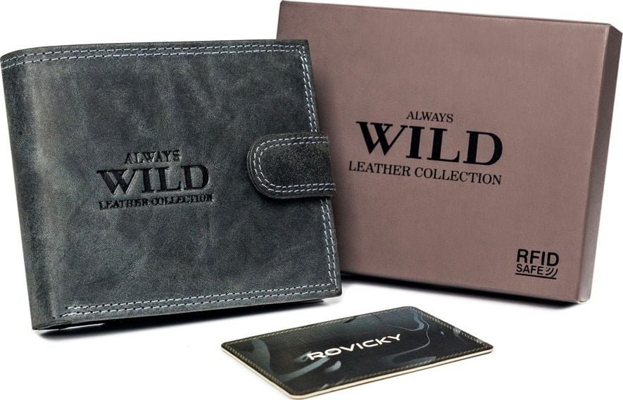 Portofel Always Wild pentru bărbați, cu fermoar orizontal, cu slot extern pentru carduri Always Wild N/A