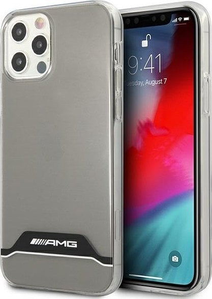 AMG AMHCP12MTCBW iPhone 12/12 Pro husă rigidă transparentă/transparentă Electroplate Black&amp;White