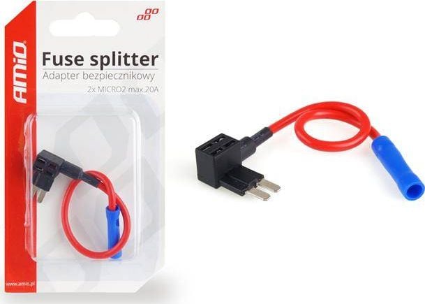 Soclu, suport sigurante auto, adaptor splitter 2xMicro2, maxim 20A, 9mm