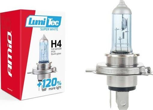 Bec cu halogen AMiO H4 12V 60/55W LumiTec SuperWhite +120%