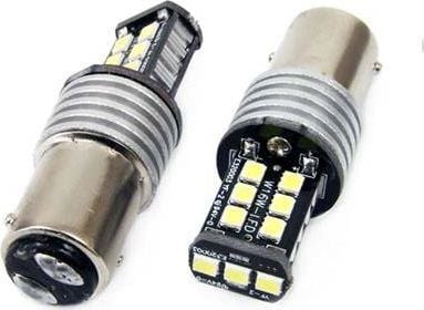 AMiO LED CANBUS 15SMD 2835 7,5W 1157 (P21/5W) Alb 12V/24V