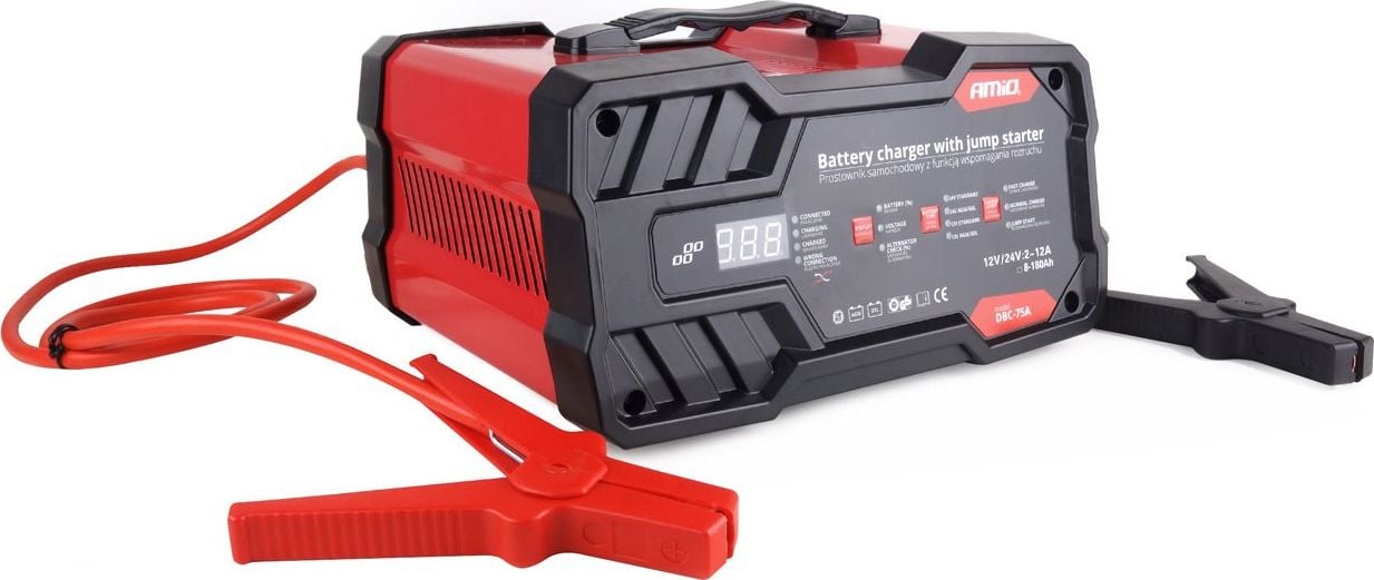 Redresor AMiO 12v/24v cu functie de pornire 75a