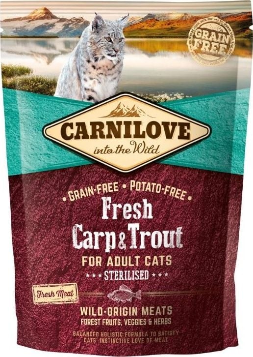 CARNILOVE CAT Fresh Carp & păstrăv 400g Sterylised