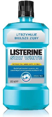 Apa de gura Stay White, Listerine, 500 ml,Antibacterian, Protector,Previne formarea tartrului